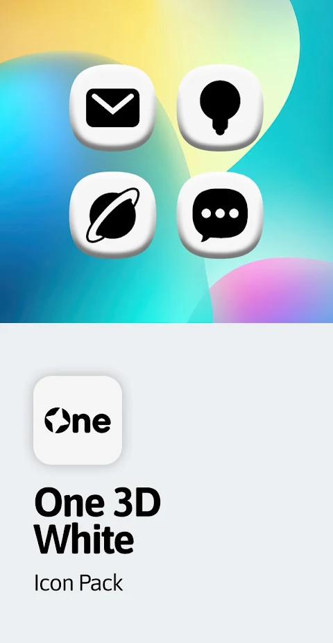 One 3D White Icon Pack screenshot