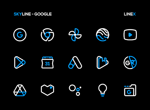 SkyLine Icon Pack : LineX Blue screenshot