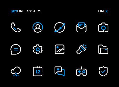 SkyLine Icon Pack : LineX Blue screenshot