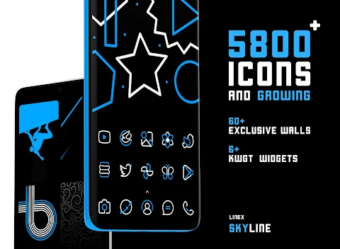 SkyLine Icon Pack : LineX Blue screenshot