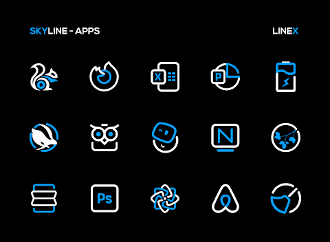 SkyLine Icon Pack : LineX Blue screenshot