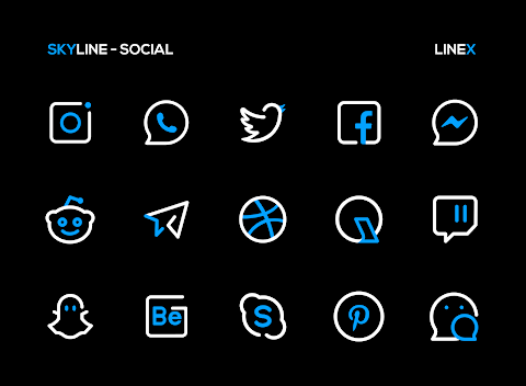 SkyLine Icon Pack : LineX Blue screenshot