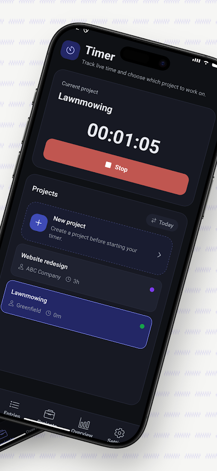 Freelance Time Tracker screenshot