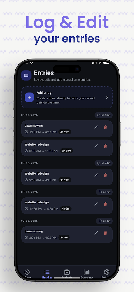 Freelance Time Tracker screenshot