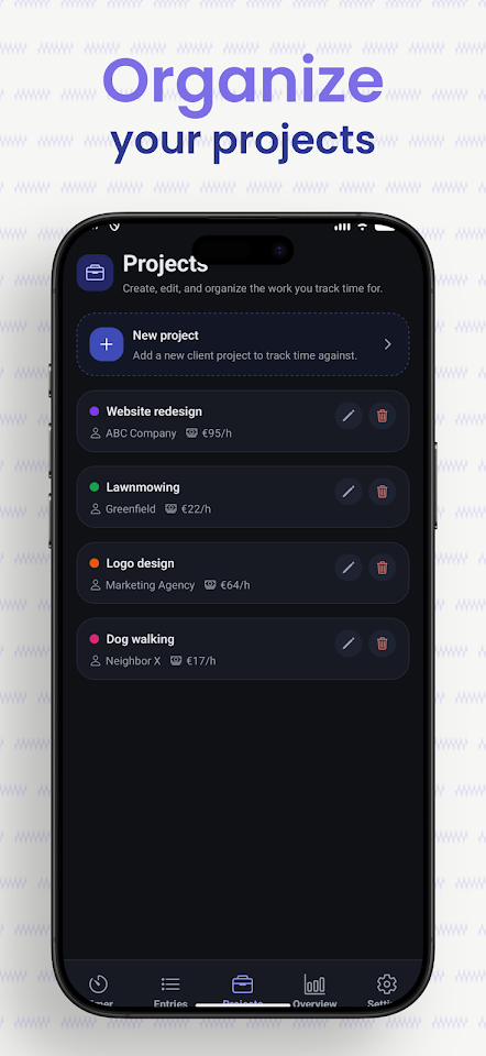 Freelance Time Tracker screenshot