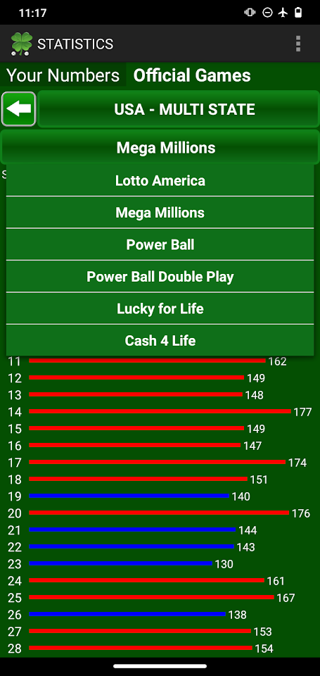Lottery numbers generator screenshot