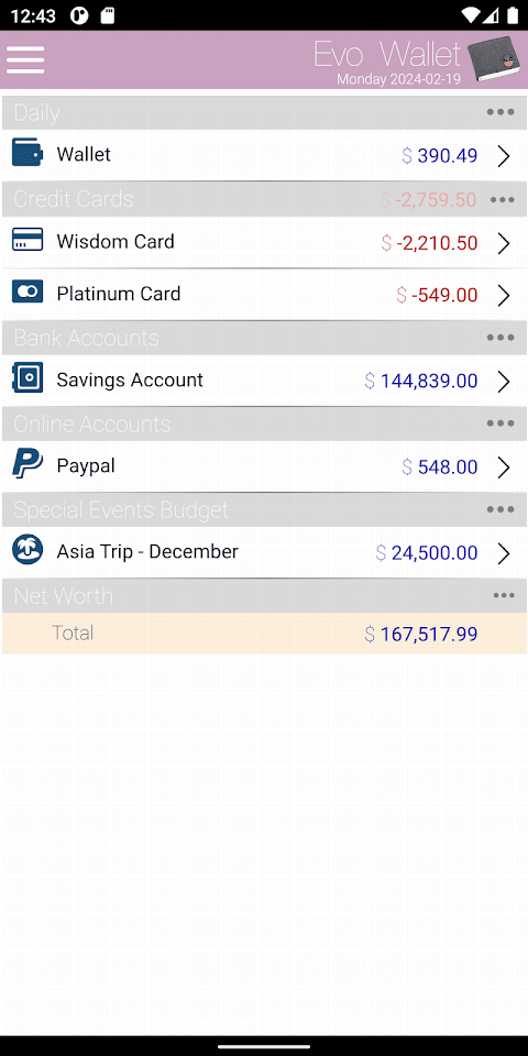 EvoWallet Premium screenshot