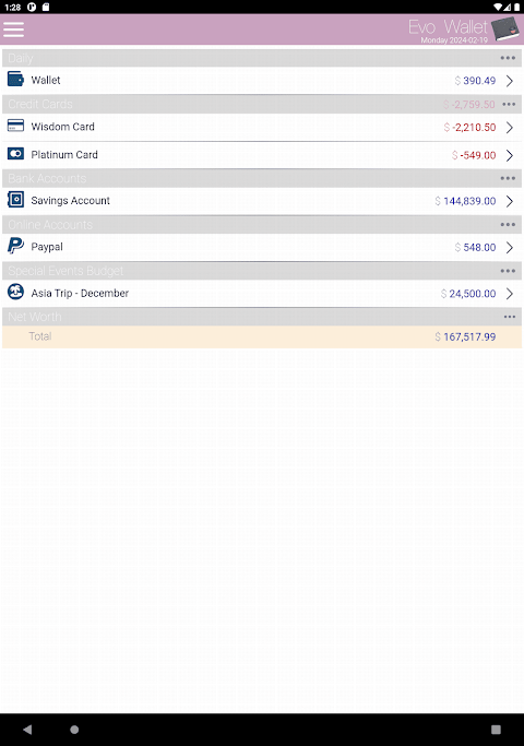 EvoWallet Premium screenshot