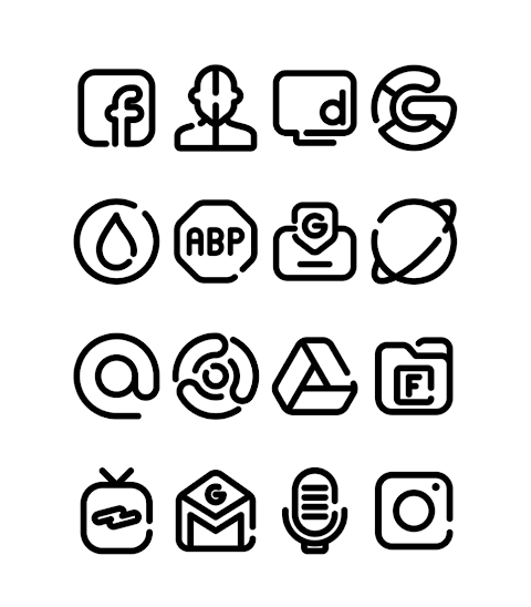 LineBula Black – Icon Pack screenshot