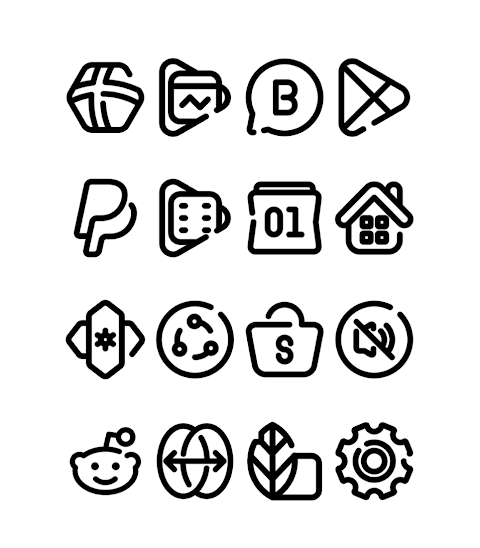 LineBula Black – Icon Pack screenshot