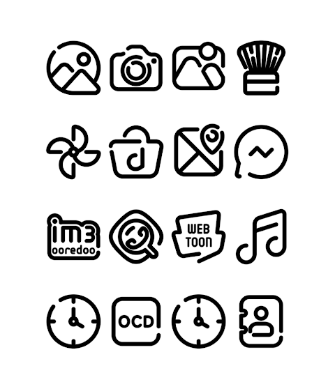 LineBula Black – Icon Pack screenshot