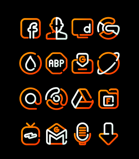 MangoLine – Orange Icon Pack screenshot