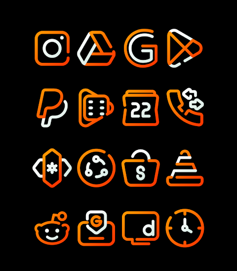 MangoLine – Orange Icon Pack screenshot