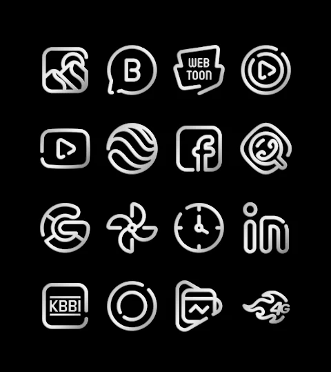 Lines Silver – icon Pack screenshot