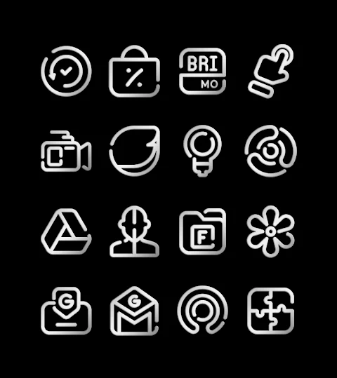 Lines Silver – icon Pack screenshot