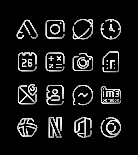 Lines Silver – icon Pack screenshot