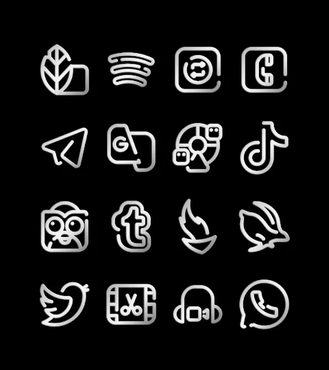 Lines Silver – icon Pack screenshot