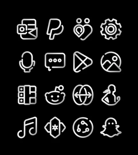 Lines Silver – icon Pack screenshot