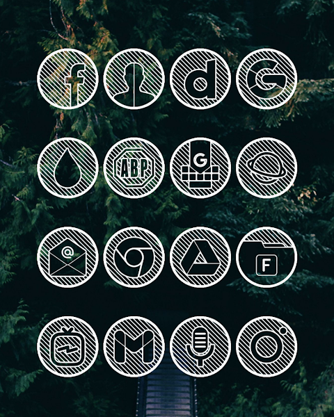 Lines Circle – White Icon Pack screenshot