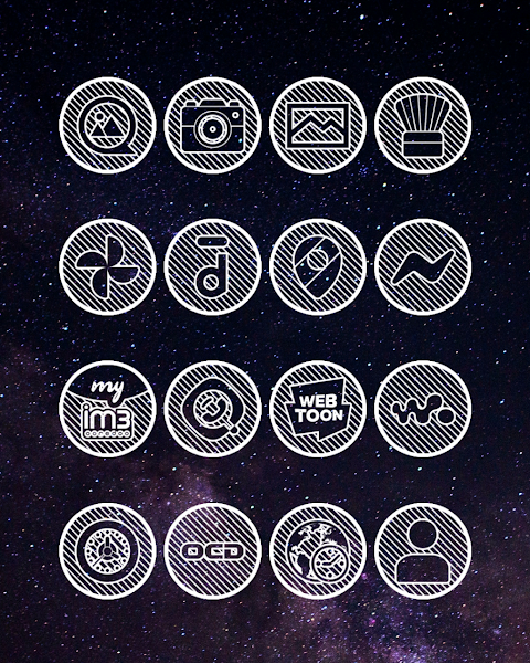 Lines Circle – White Icon Pack screenshot