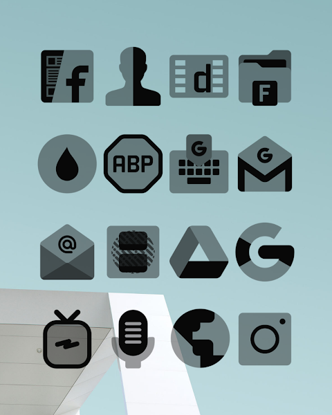 Transparent Black – Icon Pack screenshot