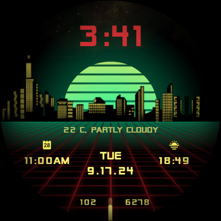 Vaporwave Watch Face screenshot