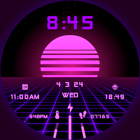 Vaporwave Watch Face screenshot