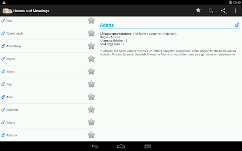 Names and Meanings screenshot
