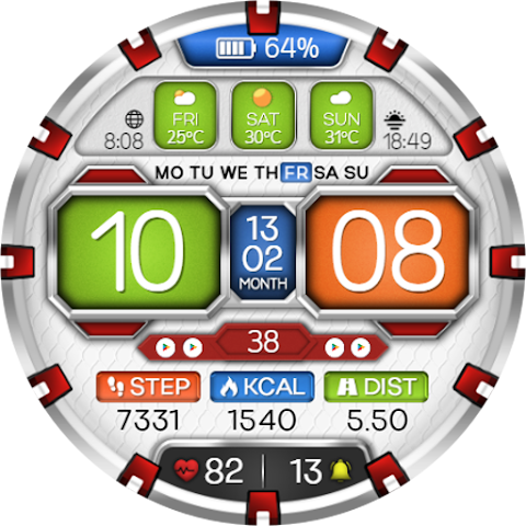 Digital Panel WS10 Watch Face screenshot