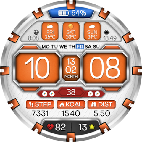 Digital Panel WS10 Watch Face screenshot