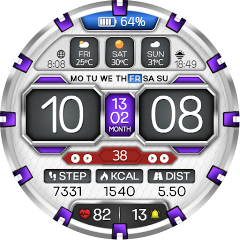 Digital Panel WS10 Watch Face screenshot