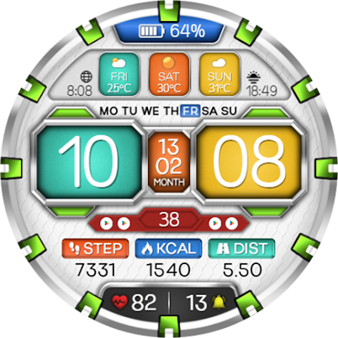 Digital Panel WS10 Watch Face screenshot