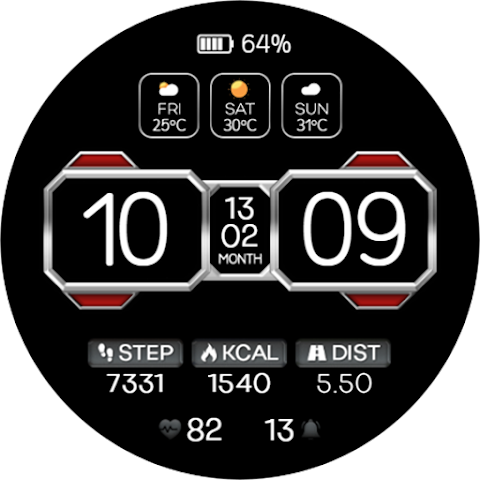 Digital Panel WS10 Watch Face screenshot