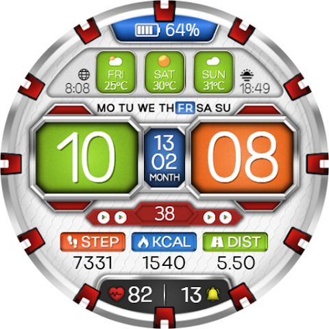 Digital Panel WS10 Watch Face screenshot