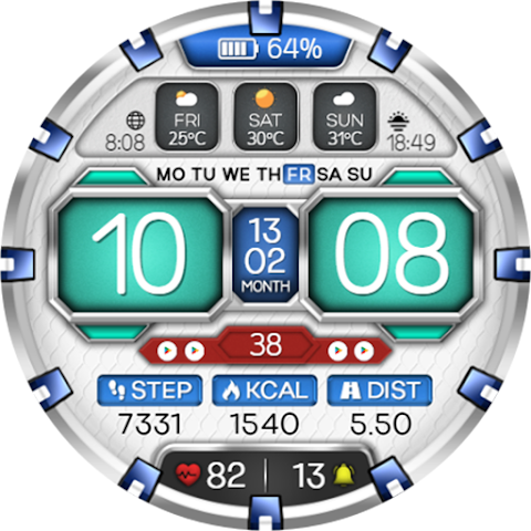 Digital Panel WS10 Watch Face screenshot