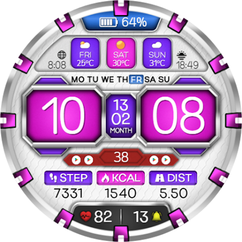 Digital Panel WS10 Watch Face screenshot