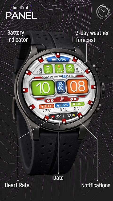 Digital Panel WS10 Watch Face screenshot