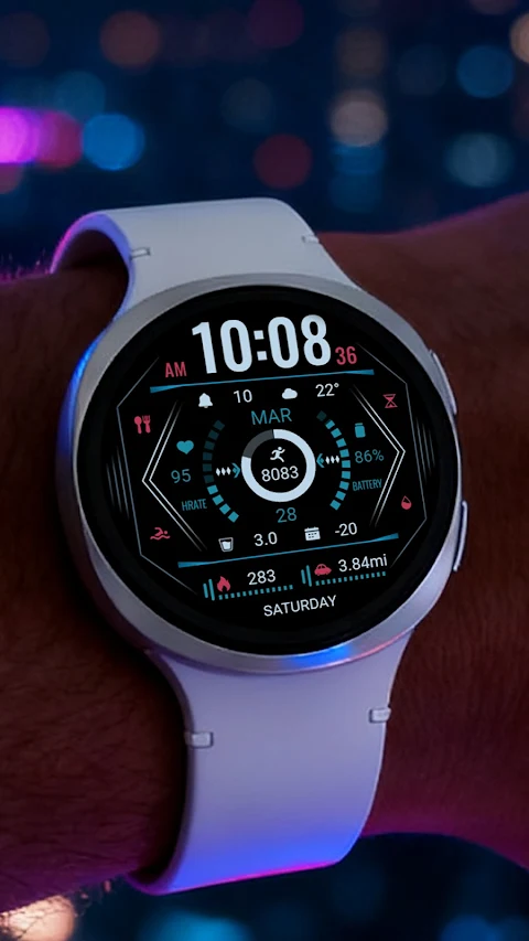 Blue Linear ZKin Watch Face screenshot