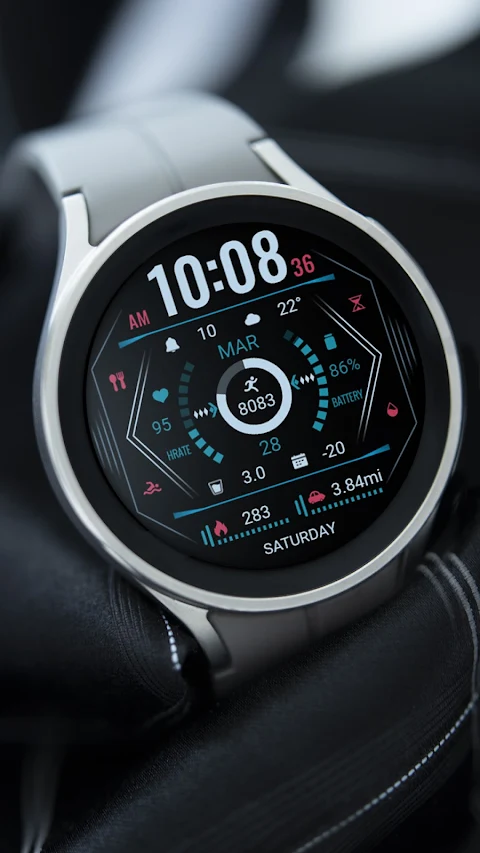 Blue Linear ZKin Watch Face screenshot