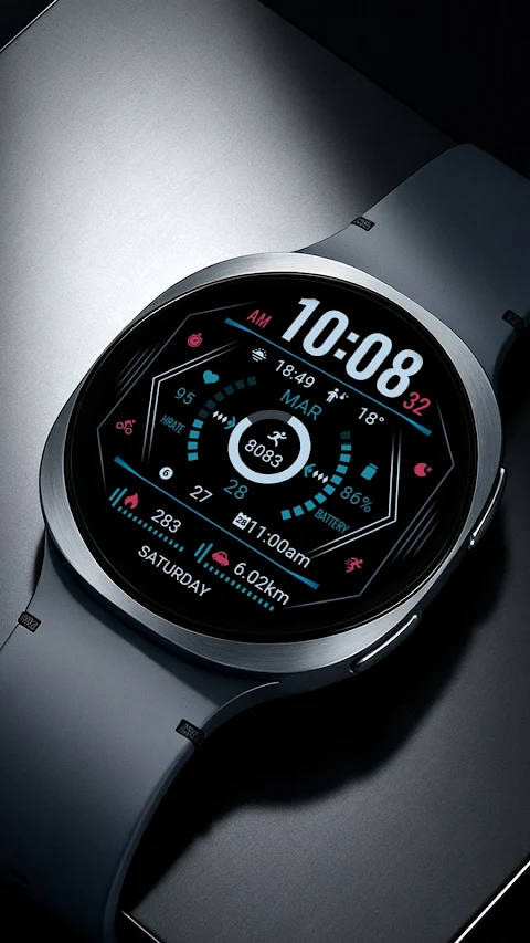 Blue Linear ZKin Watch Face screenshot