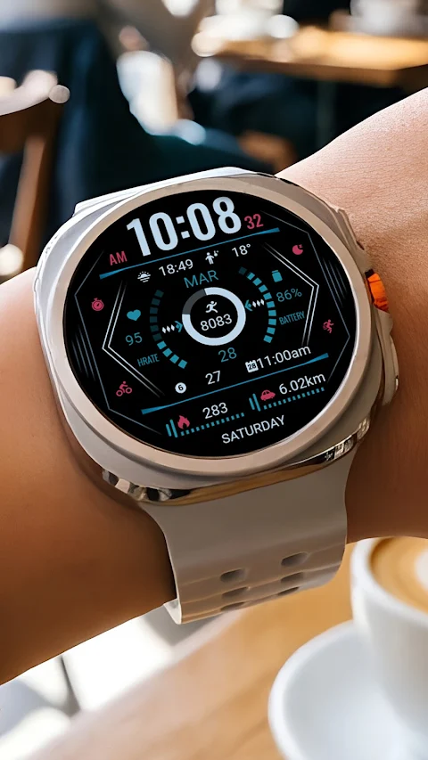 Blue Linear ZKin Watch Face screenshot