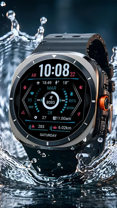 Blue Linear ZKin Watch Face screenshot