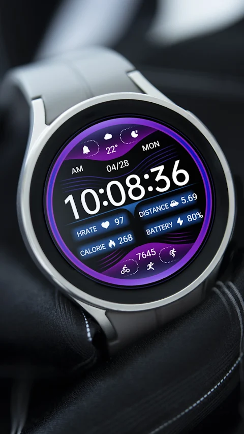 Blue Purple Light ZKin Watch screenshot