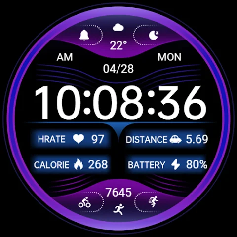 Blue Purple Light ZKin Watch screenshot
