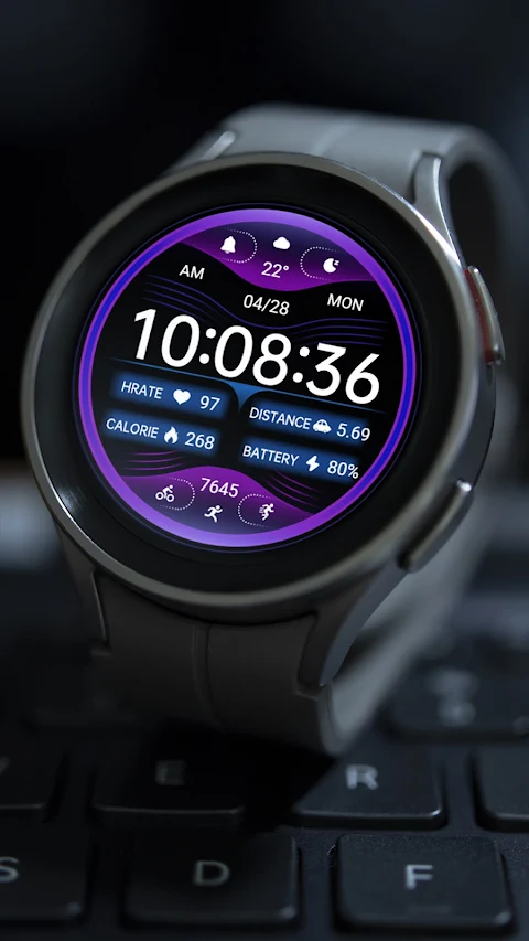 Blue Purple Light ZKin Watch screenshot