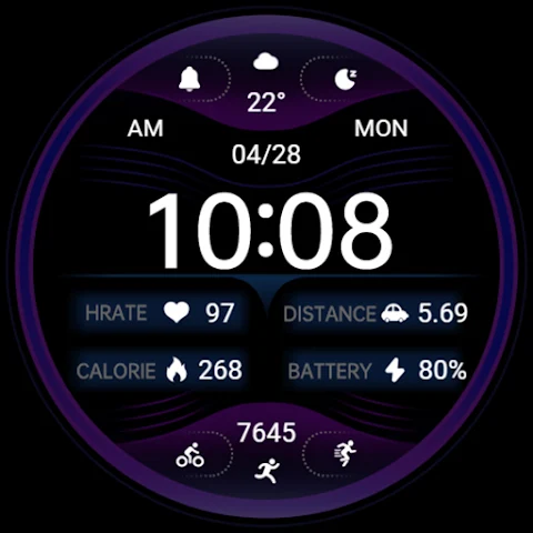 Blue Purple Light ZKin Watch screenshot