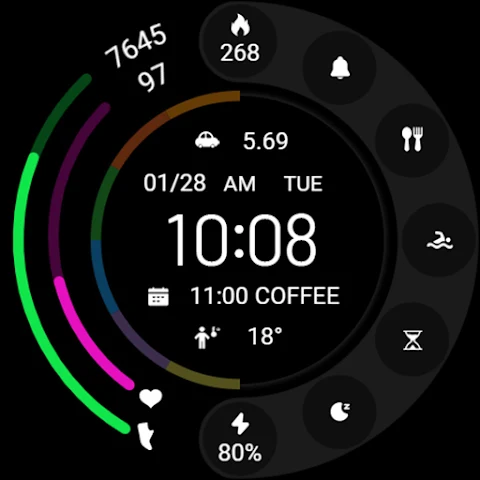 ZKin Watch Face Grey Color screenshot
