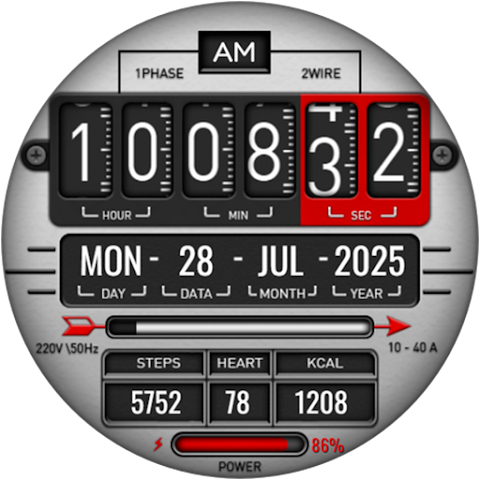 Digital Fliptime Watch face screenshot