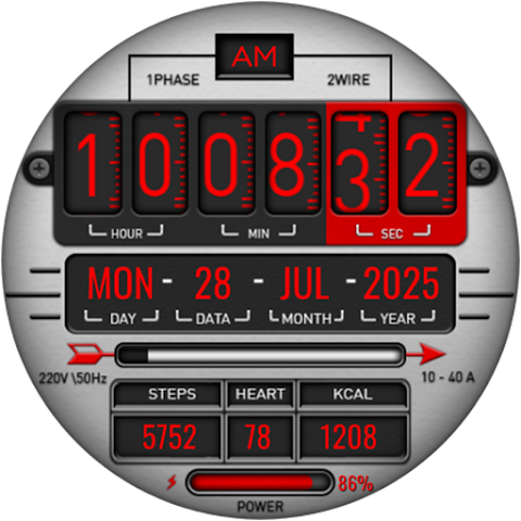 Digital Fliptime Watch face screenshot