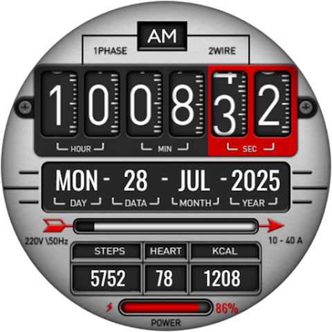 Digital Fliptime Watch face screenshot